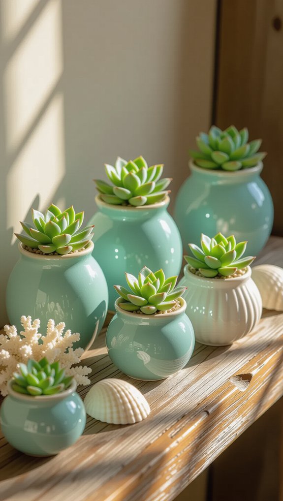 ocean inspired succulent styling