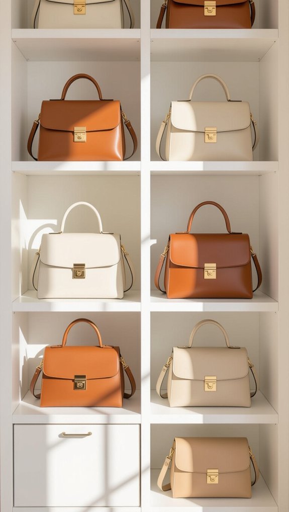 organized bags on dividers