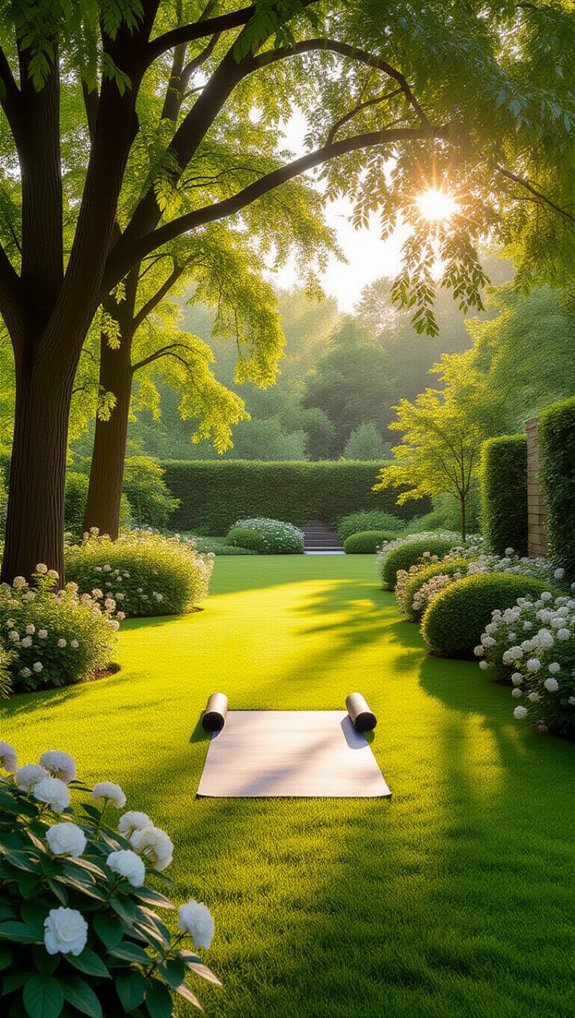 peaceful outdoor yoga space