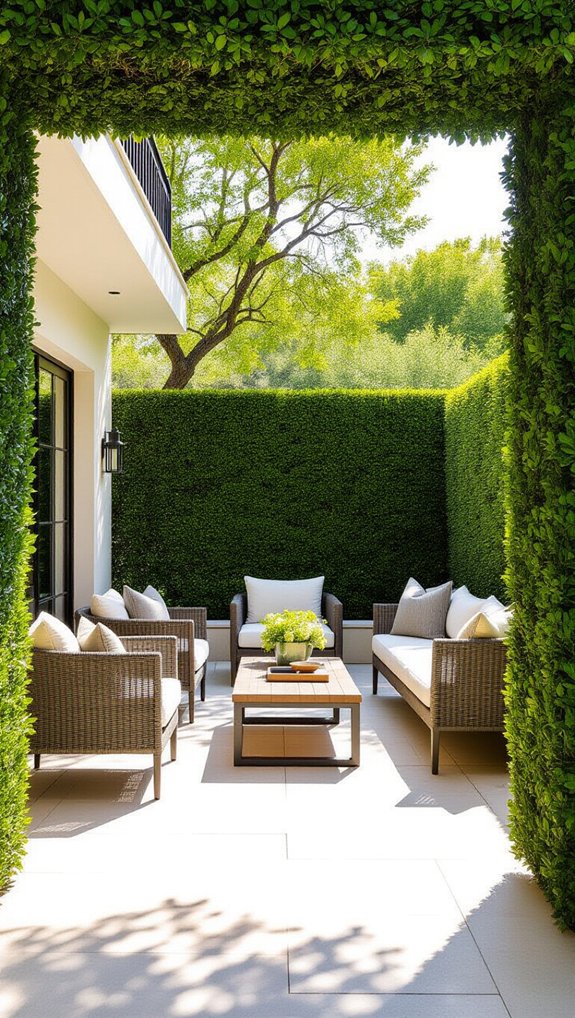 privacy through lush greenery