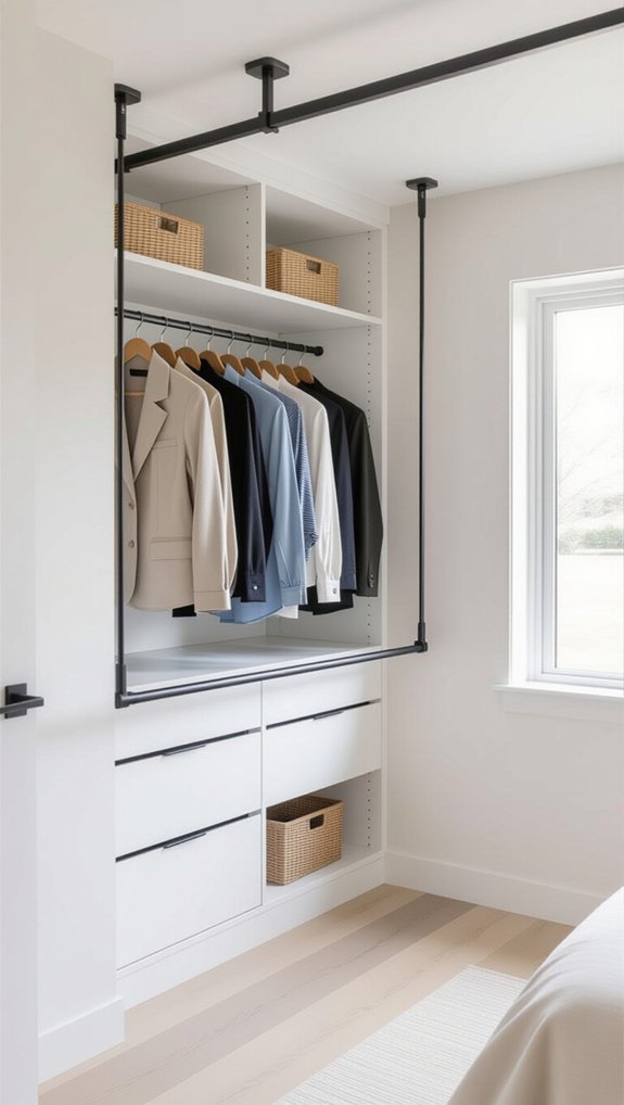 pull down rods for closets