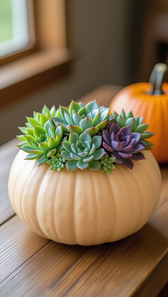 pumpkin succulent centerpiece creation