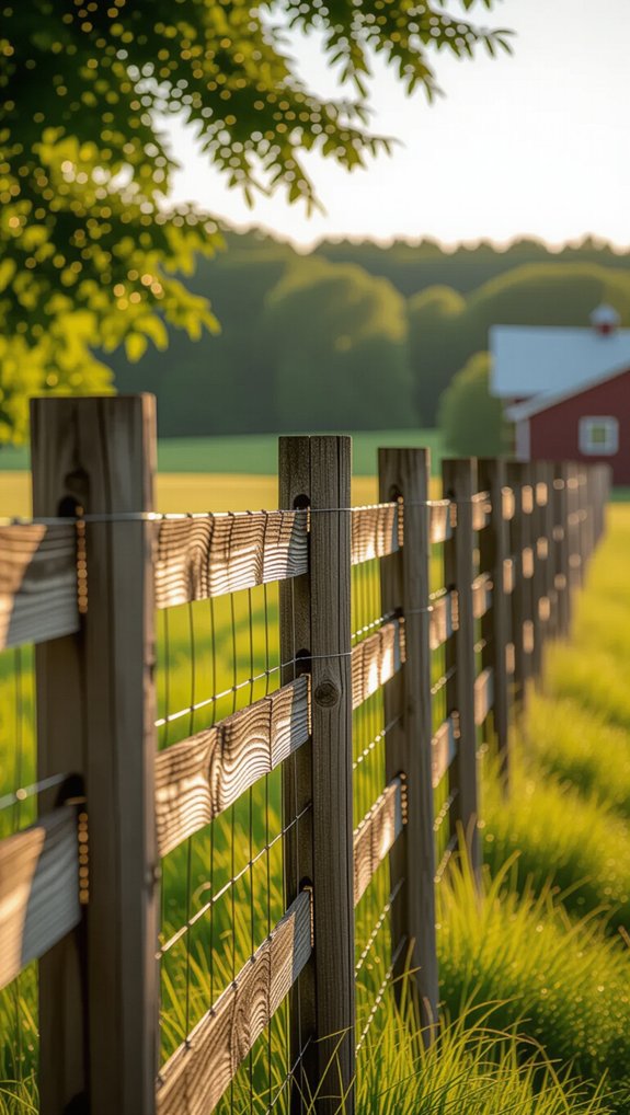rustic hog wire fence