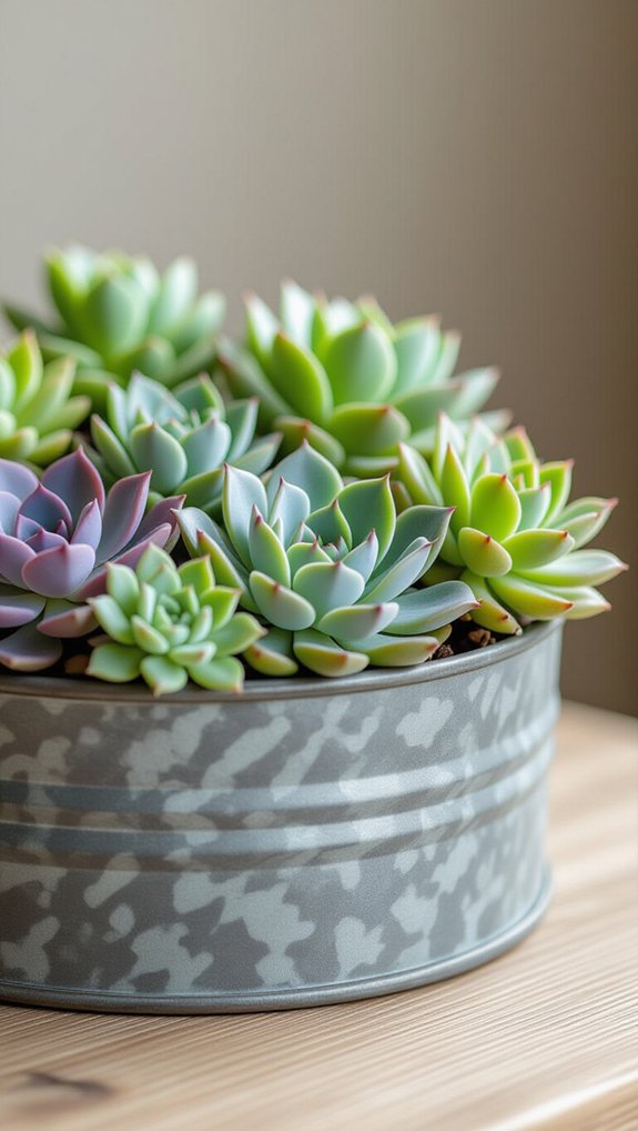 rustic industrial succulent display