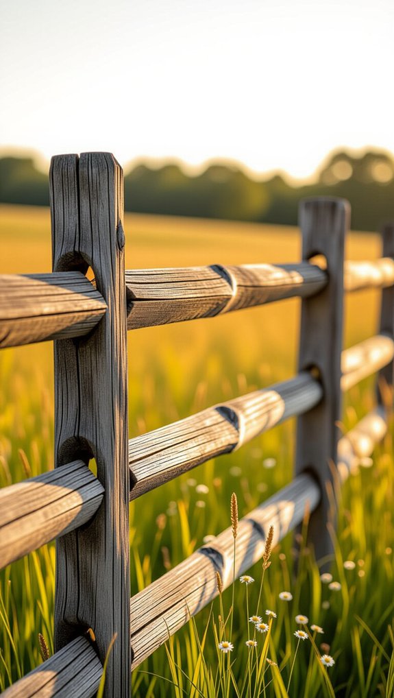 rustic split rail fence