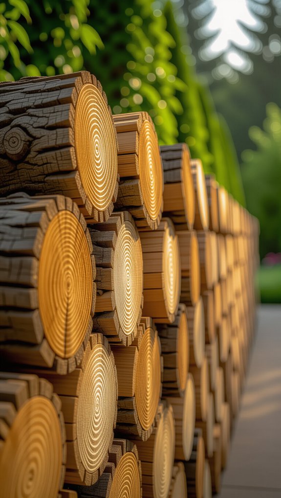 rustic stacked log corners