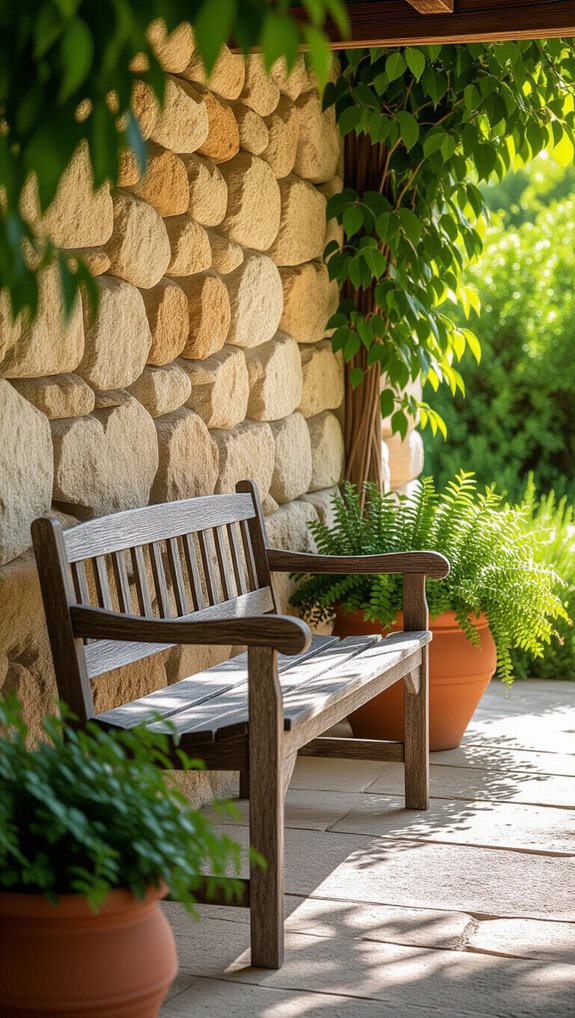 rustic terrace garden materials