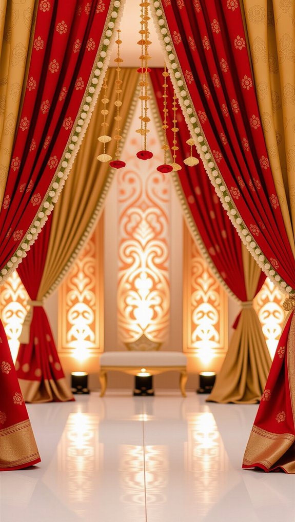 saree draped ganpati mandap