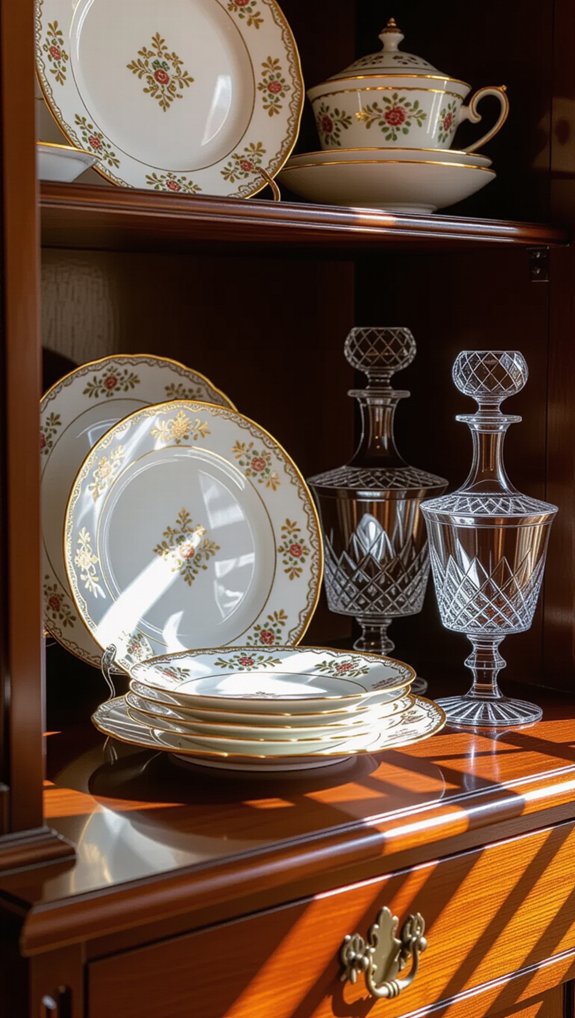 showcase heirloom china elegantly