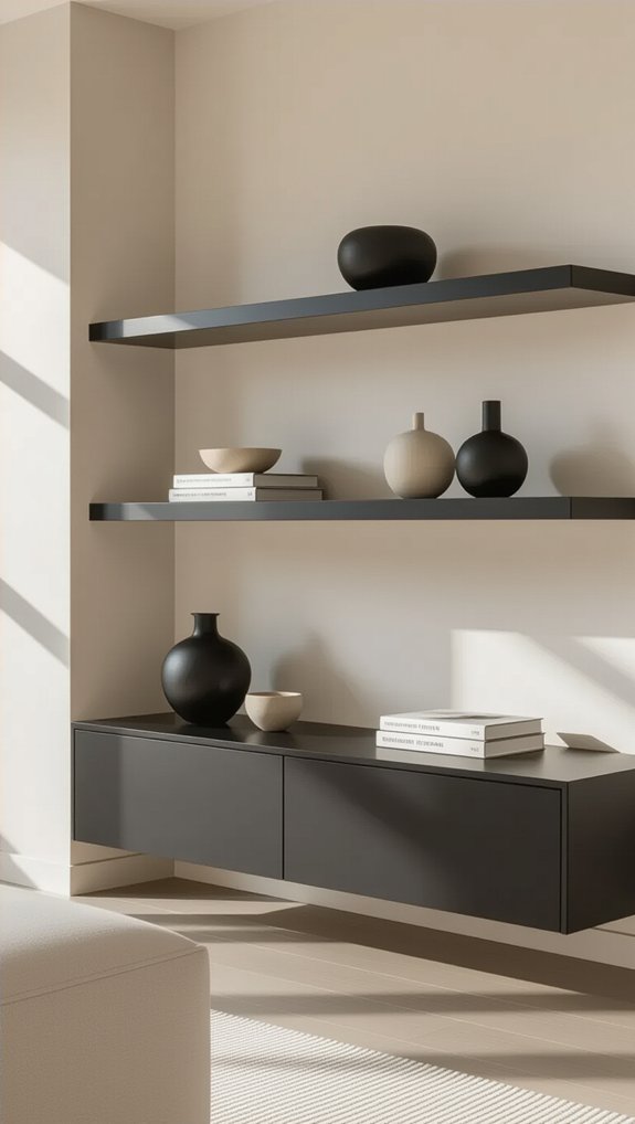 sleek black shelving elegance