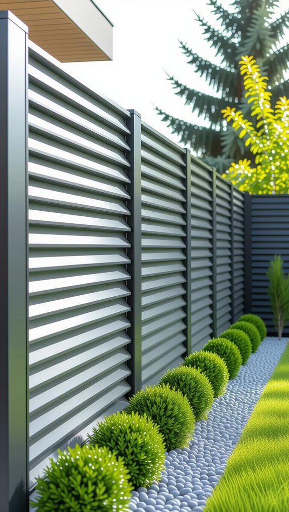 sleek low maintenance metal fencing