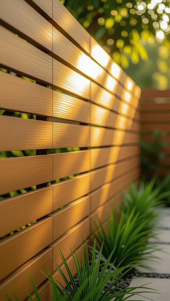 sleek modern horizontal fencing