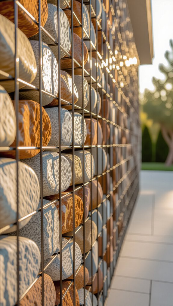 stylish functional gabion walls