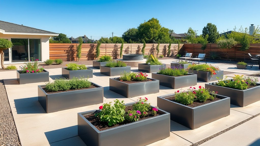 stylish metal garden beds