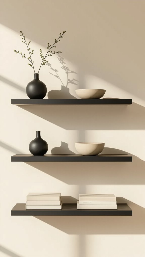 stylish minimalist wall shelves