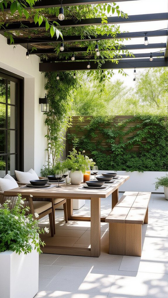 stylish outdoor dining zone
