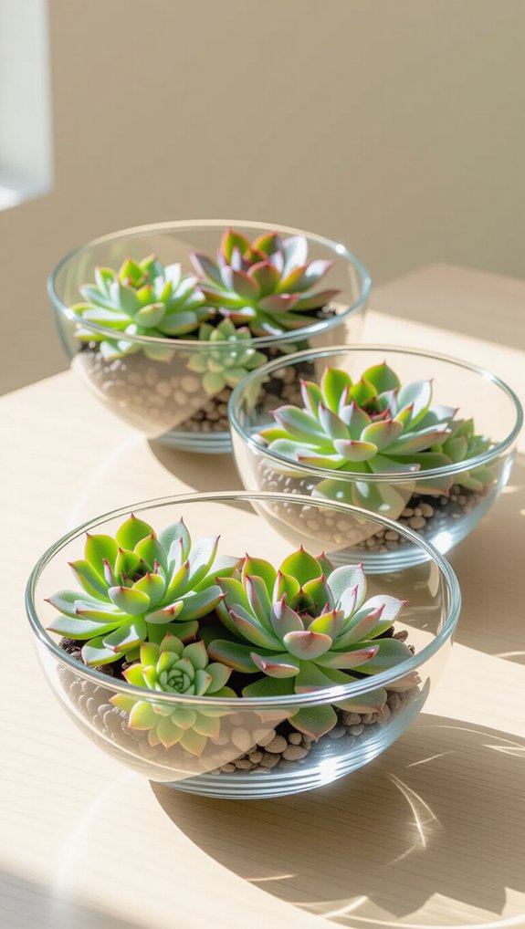 succulent care in bowls