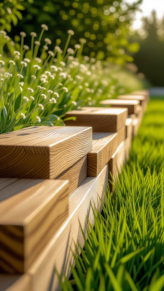 tiered timber garden edging