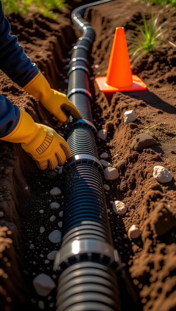 underground drainage pipe installation