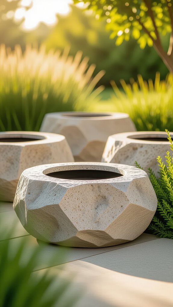 unique garden stone planters