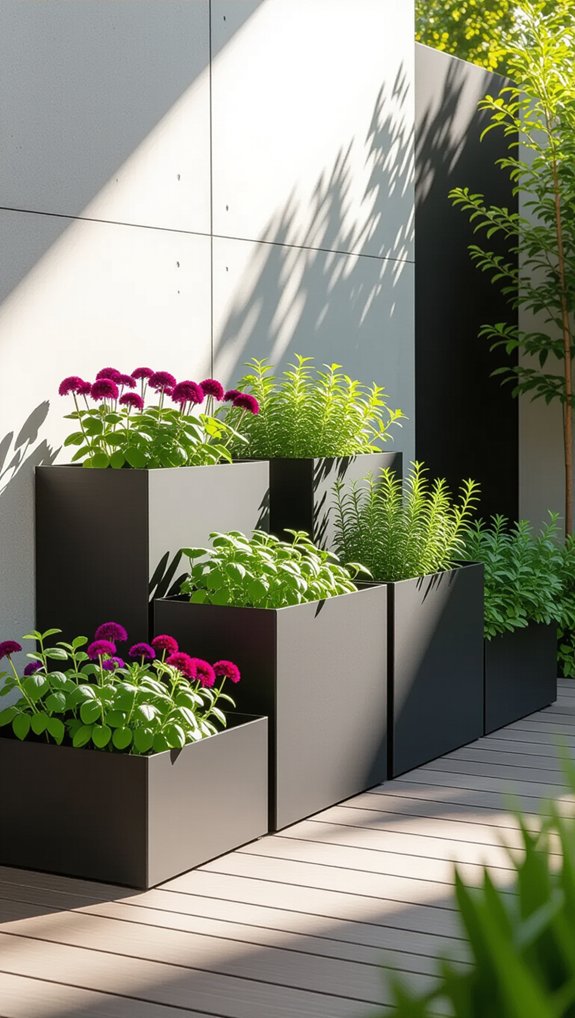 versatile modular metal planters