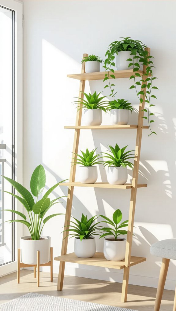 vertical garden shelf setup