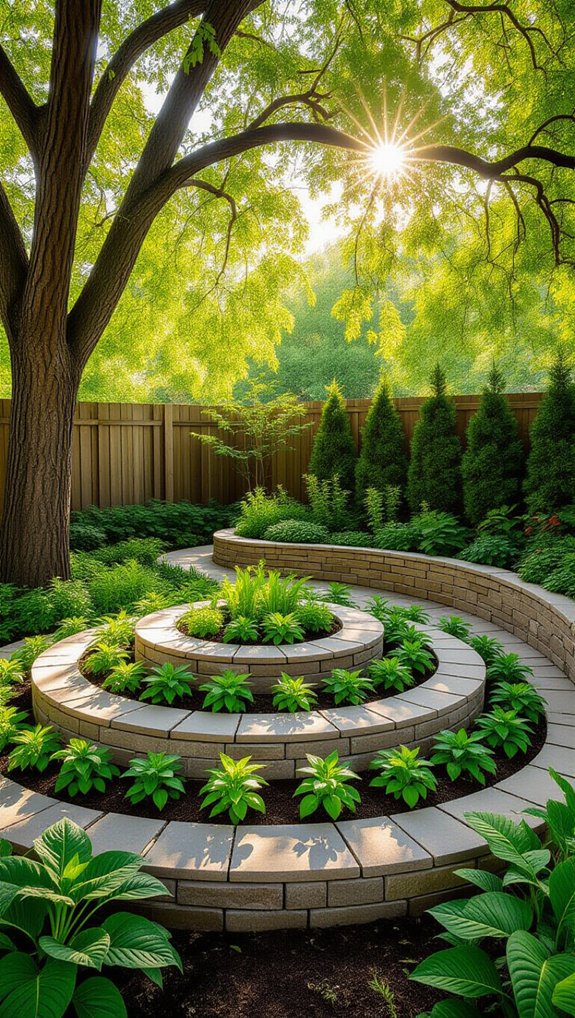 vertical herb garden spiral