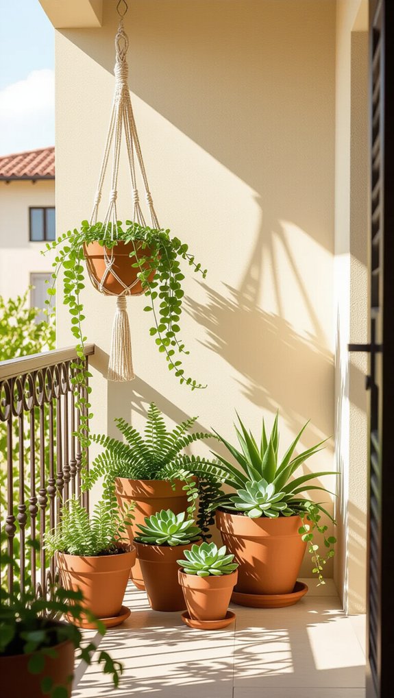 vibrant balcony plant arrangement