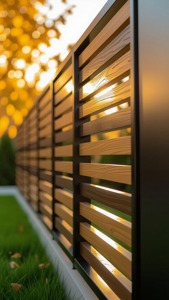 wood and metal hybrid fence