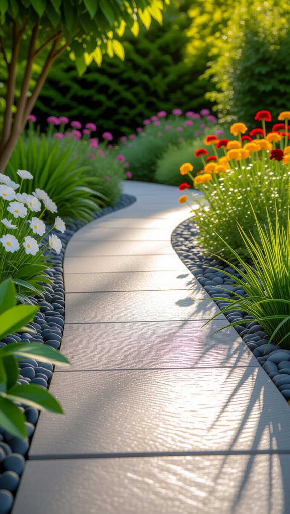 wood and stone borders