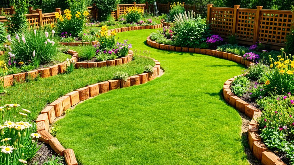 wooden garden edging ideas