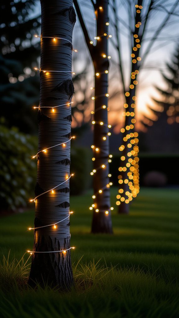 wrap lights around trees