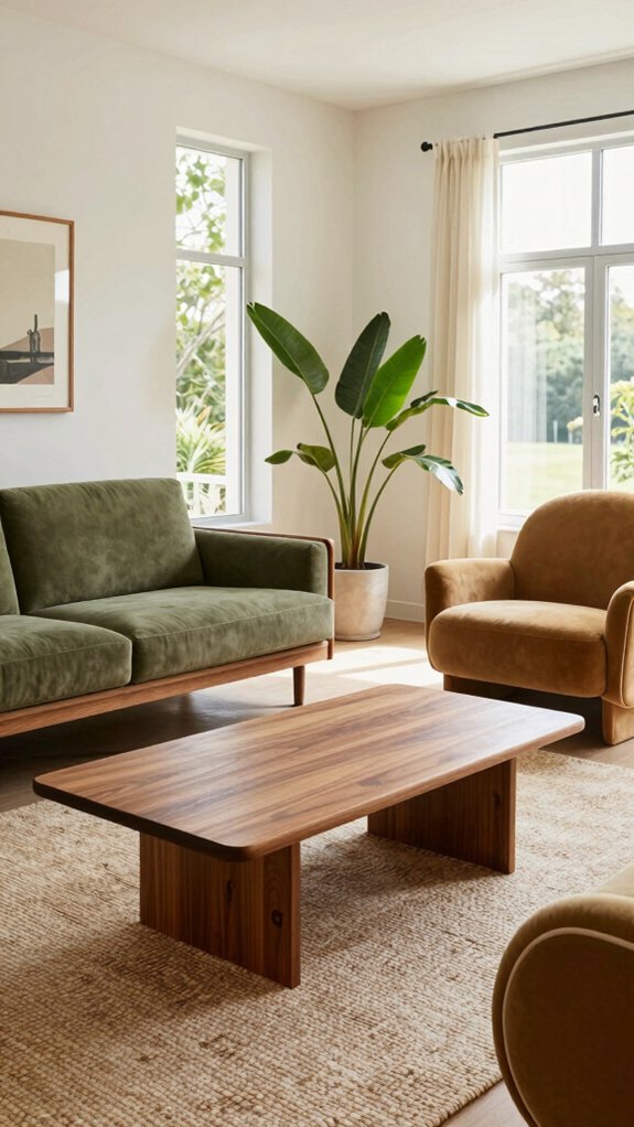 17 Mid Century Modern Living Room Ideas That Never Go Out of Style 4 balanced design with warmth