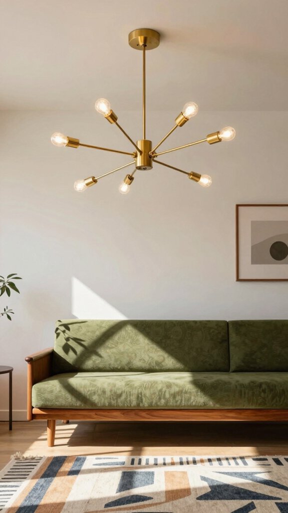 17 Mid Century Modern Living Room Ideas That Never Go Out of Style 5 bold lighting fixture choices