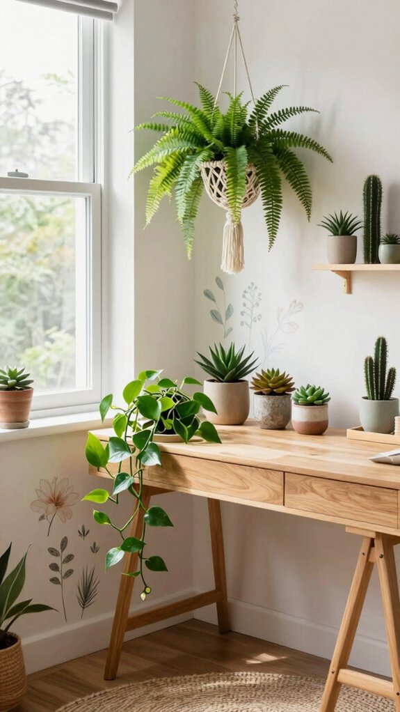 calm indoor plant arrangements