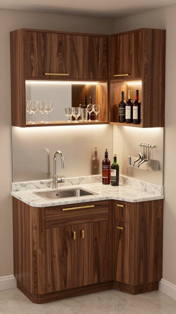 17 Wet Bar Ideas With Sink for Stylish and Functional Homes 7 compact corner wet bar