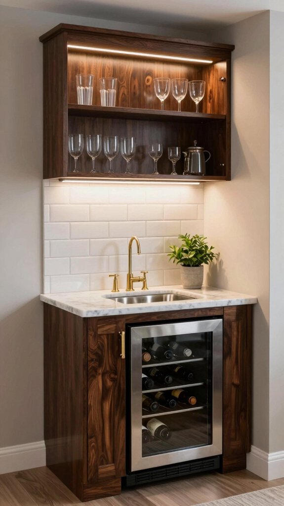 17 Wet Bar Ideas With Sink for Stylish and Functional Homes 2 compact wet bar design