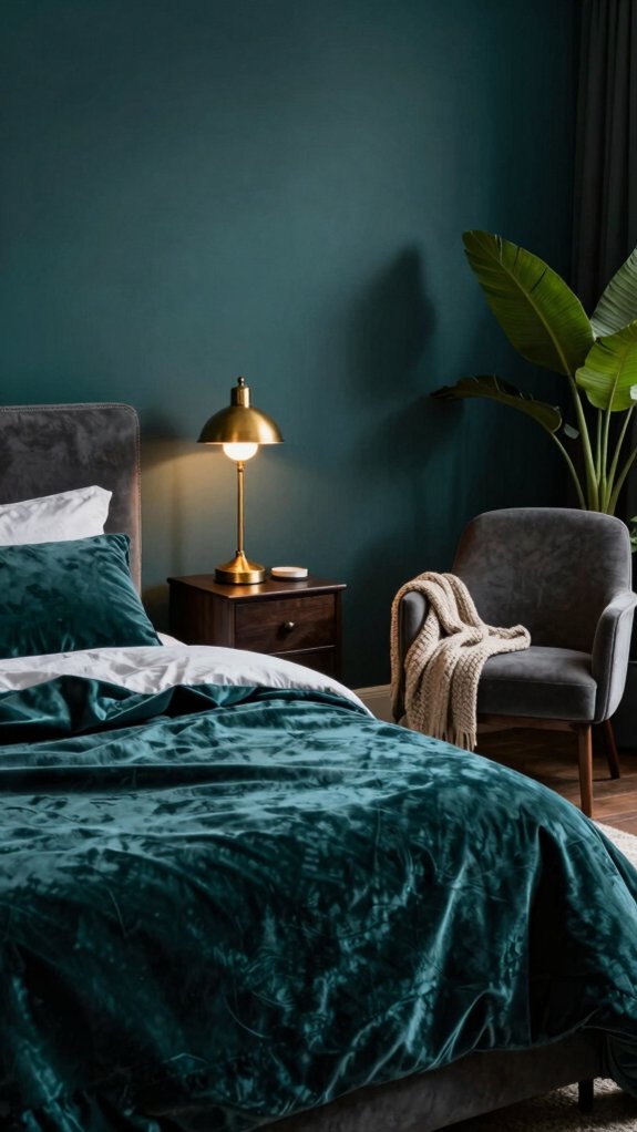 cozy deep teal ambiance