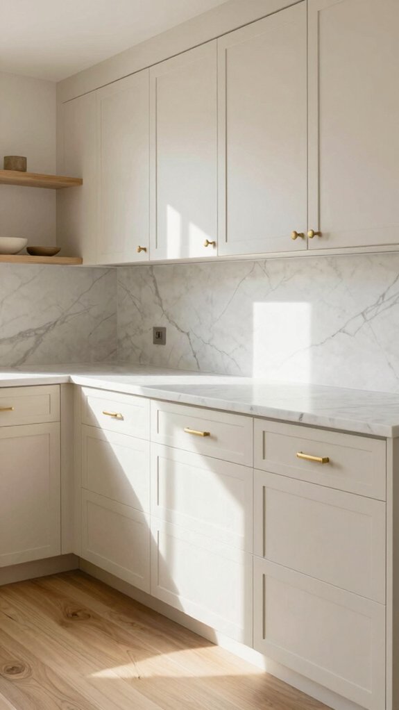 cream cabinetry for warmth