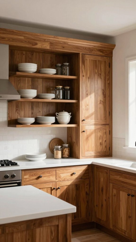 curated open shelving design