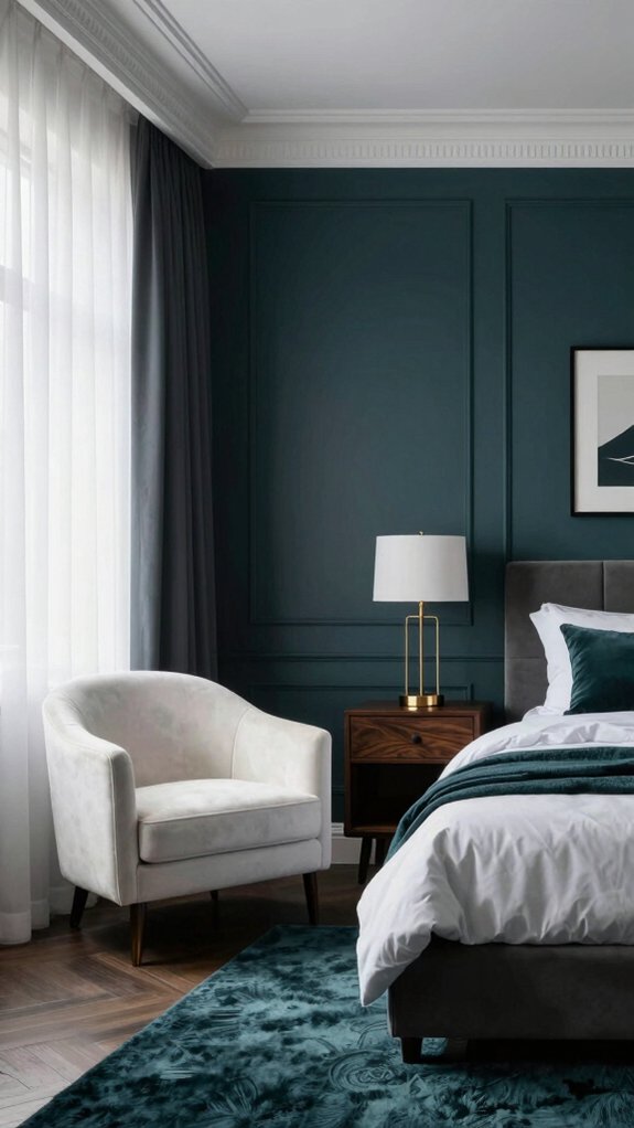 dark teal and white contrast