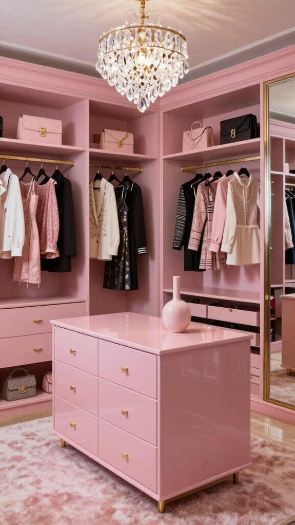 efficient pink closet island