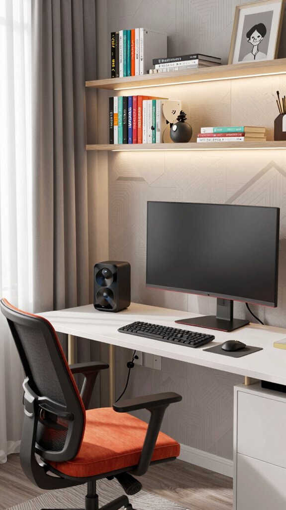 ergonomic tech friendly workspace setup
