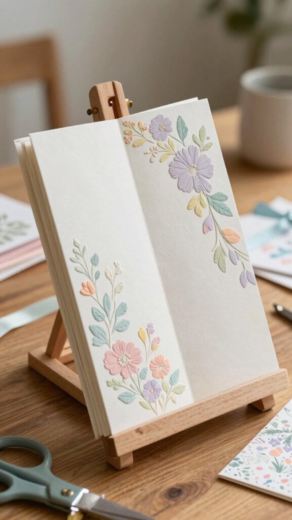 freestanding folded card with stopper