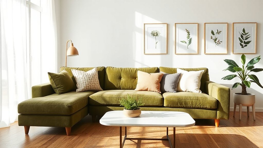 15 Green Couch Living Room Ideas That Feel Fresh and Balanced 3 fresh green couch designs