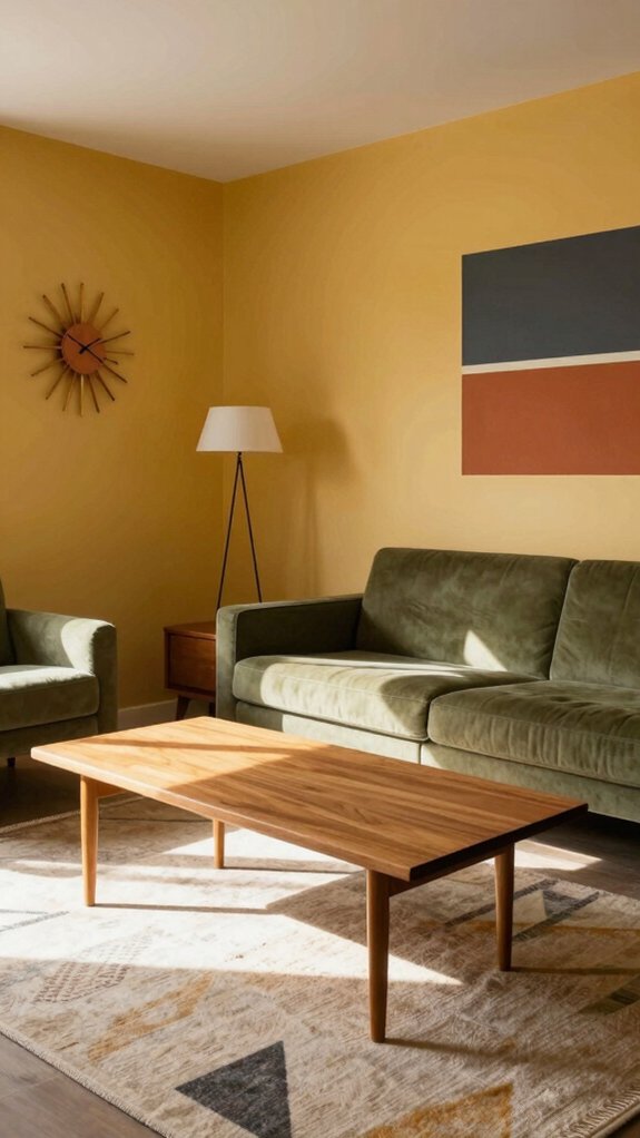 17 Mid Century Modern Living Room Ideas That Never Go Out of Style 8 geometric patterns enhance spaces
