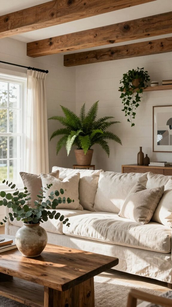 17 Modern Farmhouse Living Room Ideas for a Warm and Timeless Style 16 indoor plant arrangement ideas