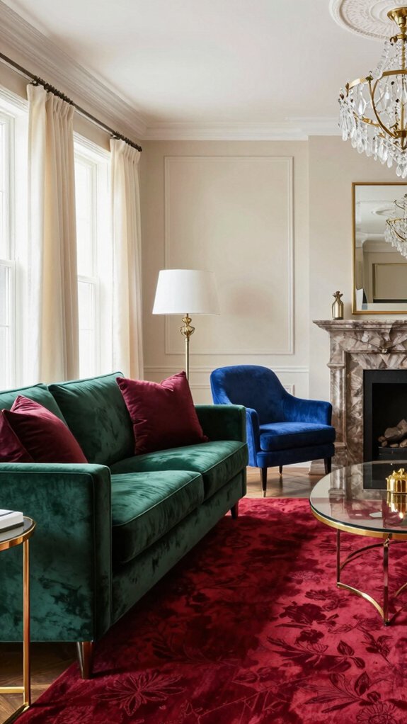 jewel tones on neutrals