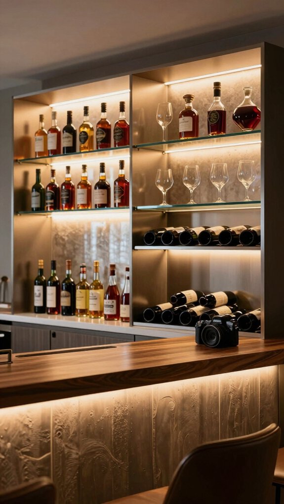 14 Under Bar Counter Ideas for Storage and Style 8 layered lighting for ambiance