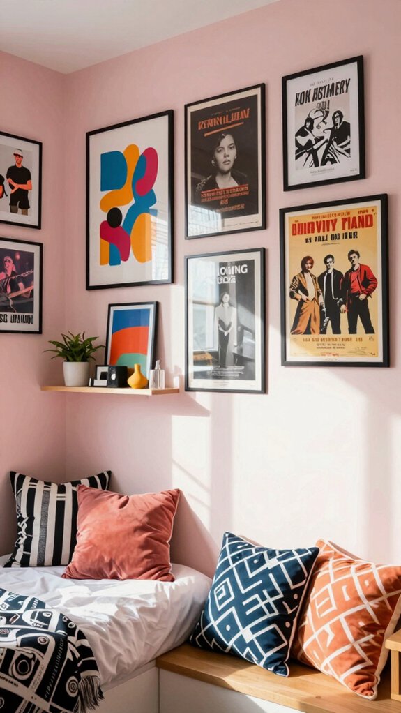 layered wall art display